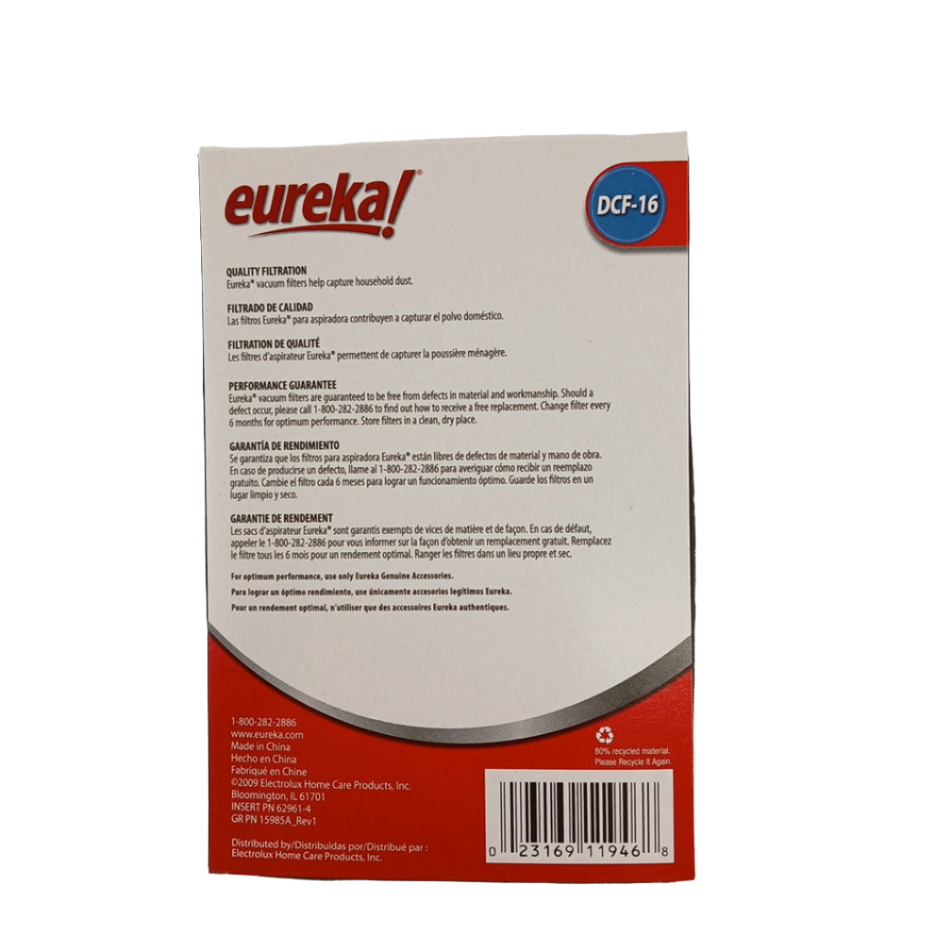 EU4293G - Filter, 2pk DCF16 foam only - XPart Supply