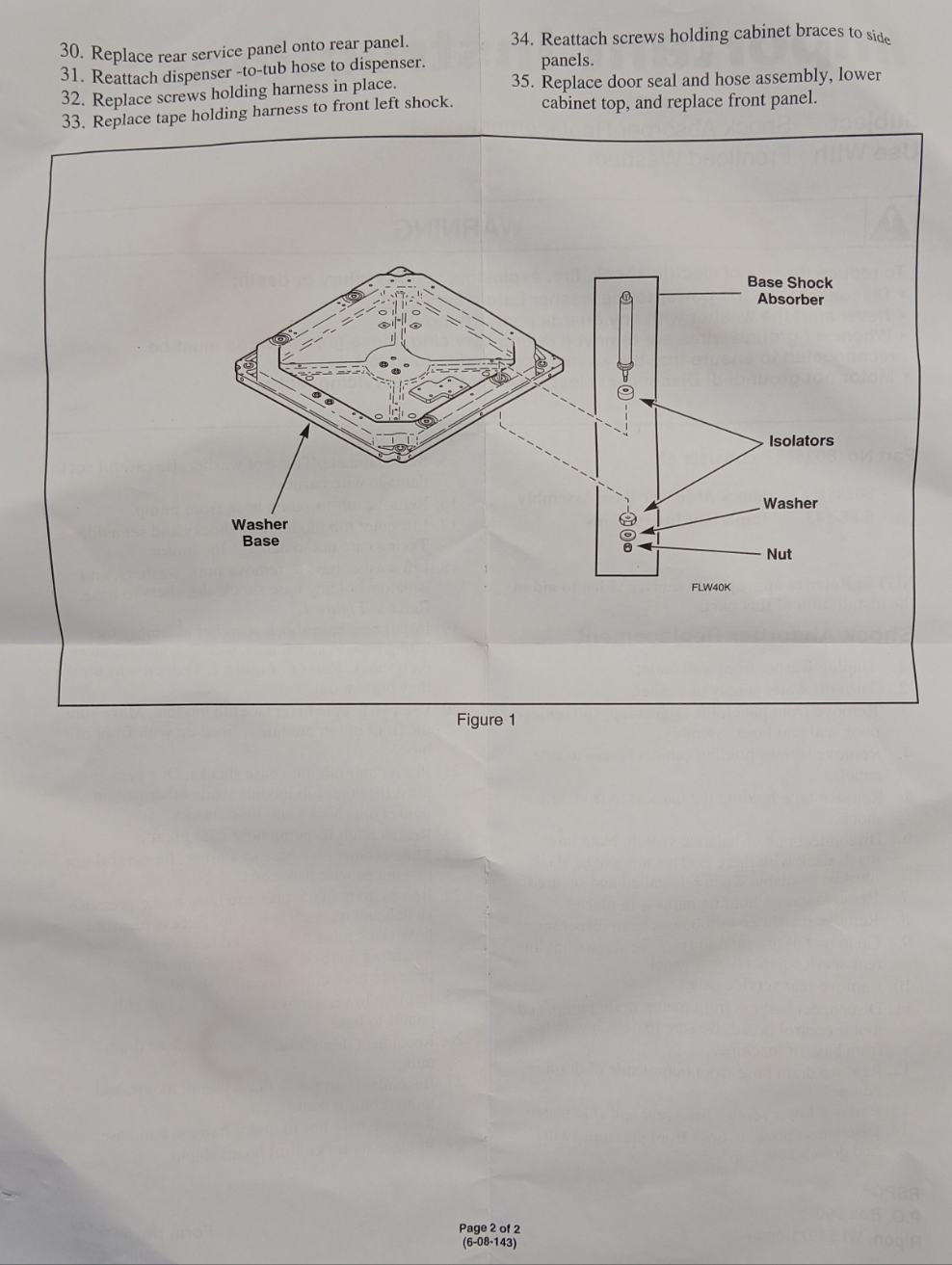 807875 Front Load Washer Shock Absorber Base Kit
