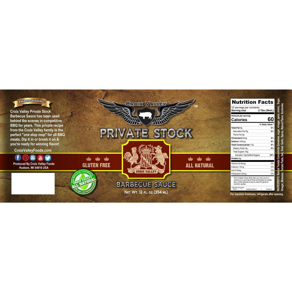 Croix Valley Private Stock Barbecue Sauce 354 mL - XPart Supply