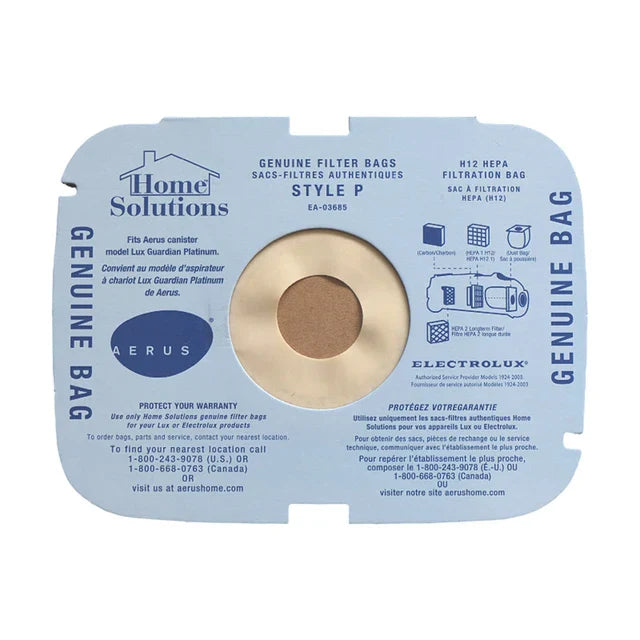 EL1805H Vacuum Bag, Type "P" Hepa Filtration 10pk - XPart Supply