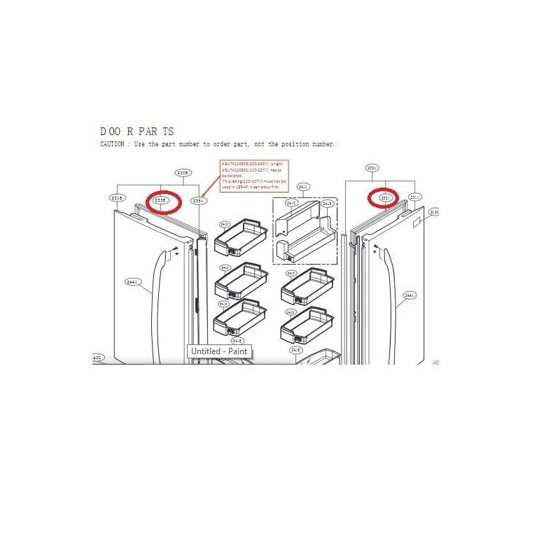 ADX73550627 Refrigerator Door Gasket Assembly Right - XPart Supply