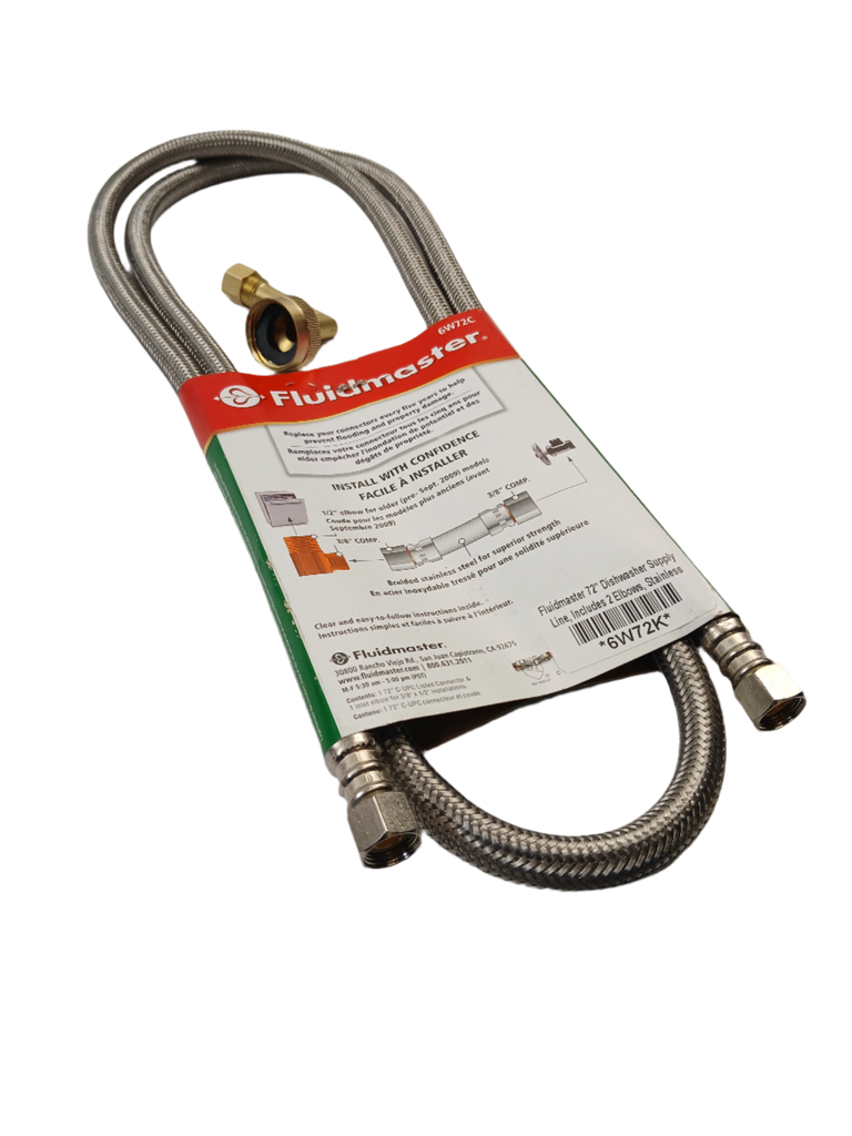 XP41045 Kit d'installation universel de tuyau de remplissage de lave-vaisselle tressé en acier inoxydable, remplace 41045