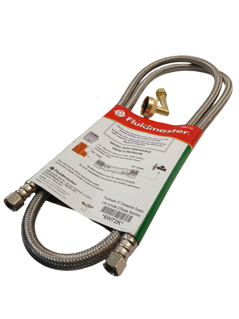 XP41045 Kit d'installation universel de tuyau de remplissage de lave-vaisselle tressé en acier inoxydable, remplace 41045