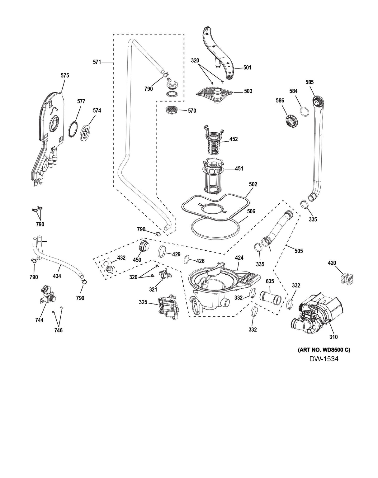 WG04F11365 Dishwasher Sump Assembly