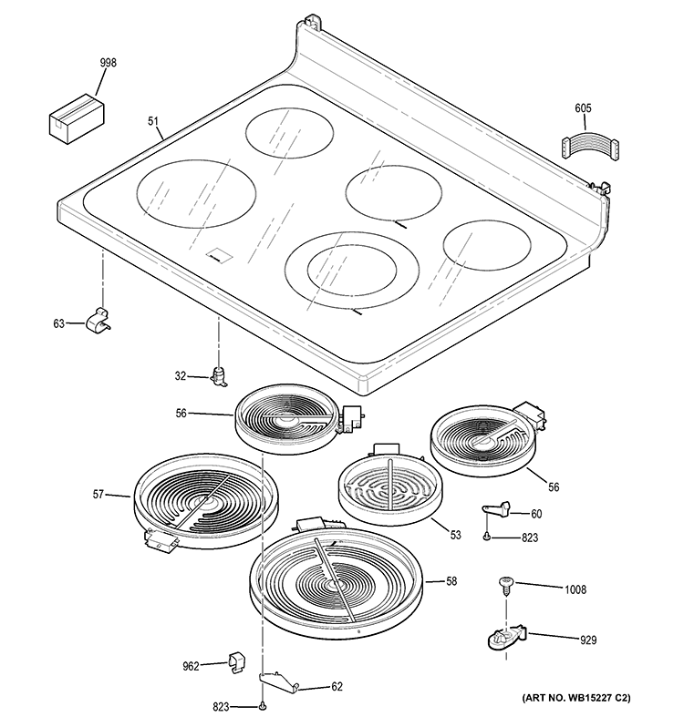 WG02F07437 Oven Element Radiant 6 WA - XPart Supply