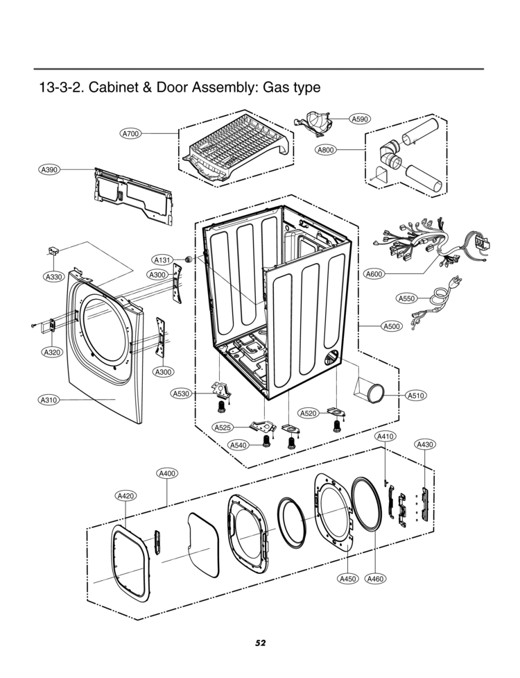 Ensemble interrupteur pour sèche-linge 6601EL3001A