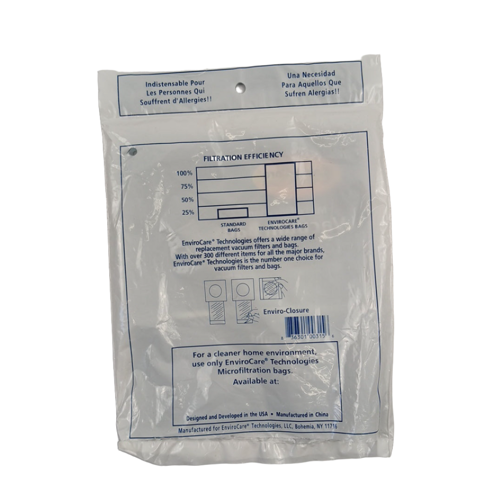 61820A Vacuum Bag, TYPE"LS" Micro Filtration Vacuum Bags 3 PK - XPart Supply