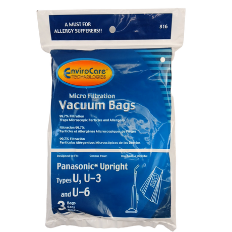 816 VACUUM BAG, Micro filtration 3 PK - XPart Supply