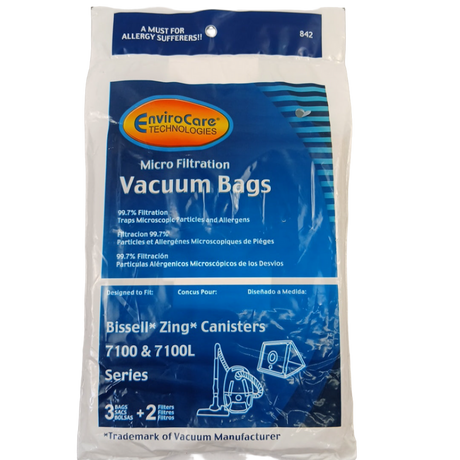 842 Micro Filtration Vacuum Bag, 3Pk - XPart Supply