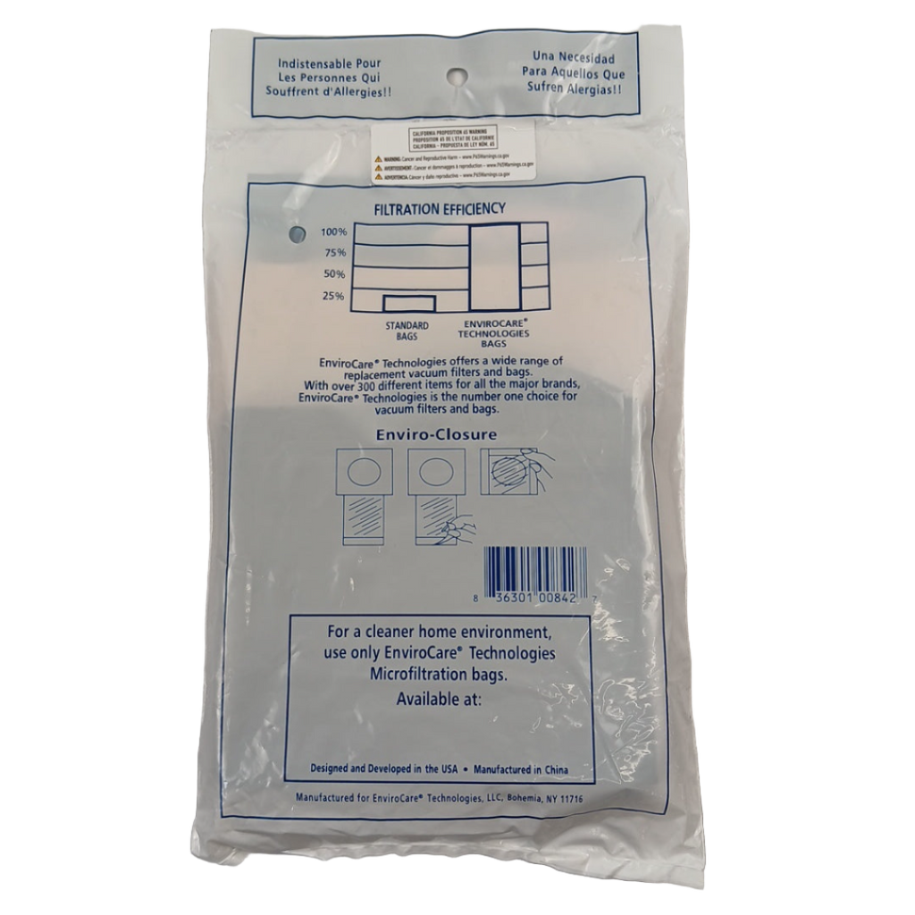 842 Micro Filtration Vacuum Bag, 3Pk - XPart Supply