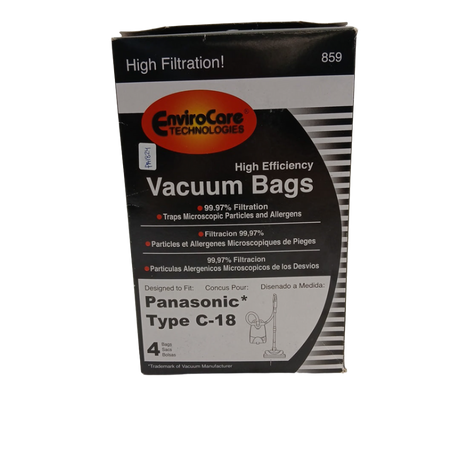 859 Vacuum Bag, Type C18 - 4Pk - XPart Supply