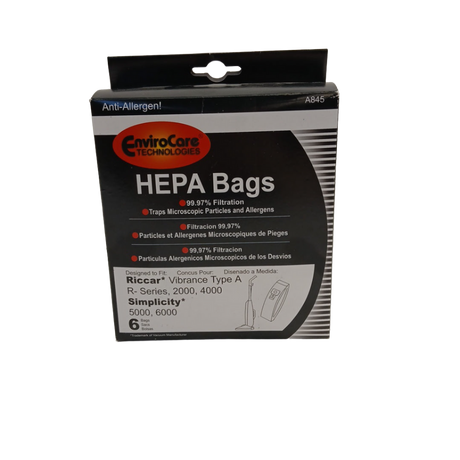 A845 Vacuum Bag, Type A 6pk - XPart Supply