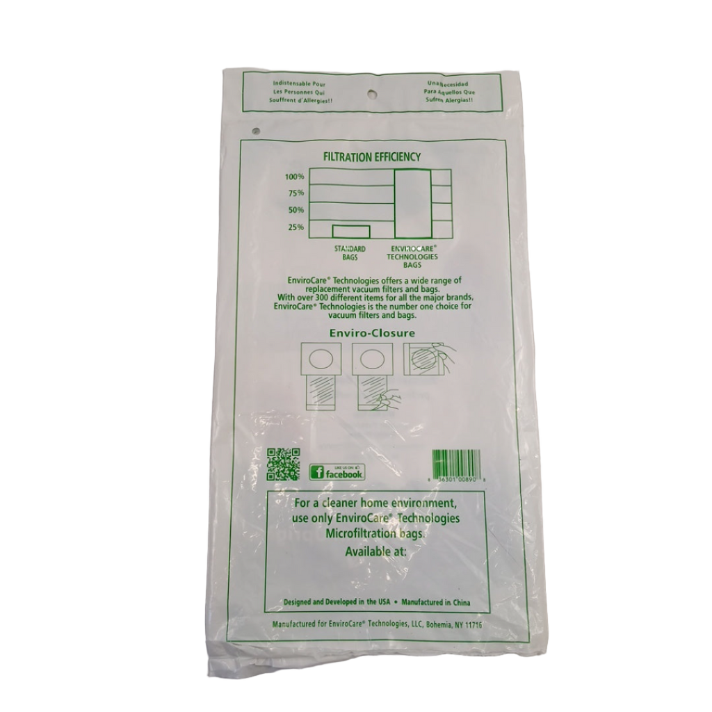 A890 Vacuum Bag, Type Q Anti-Allergen Vacuum Bags 3pk - XPart Supply