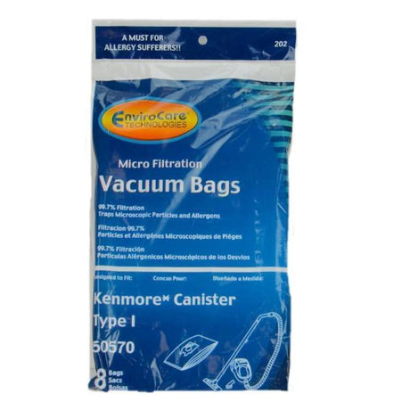 Kenmore Type I, 50570 Vacuum Bags 8PK Part 202 - XPart Supply