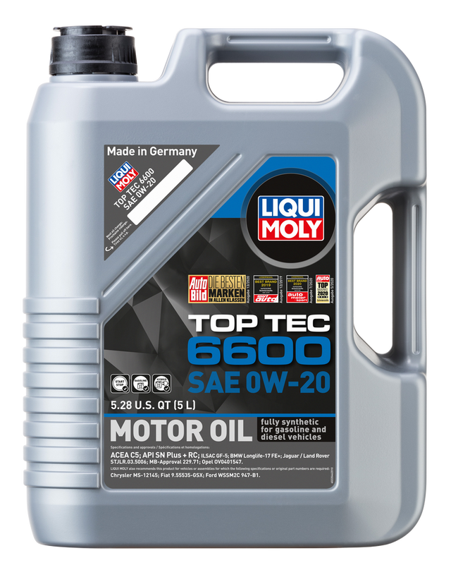 22046 LIQUI MOLY 5L Top Tec 6600 Motor Oil 0W20 - XPart Supply