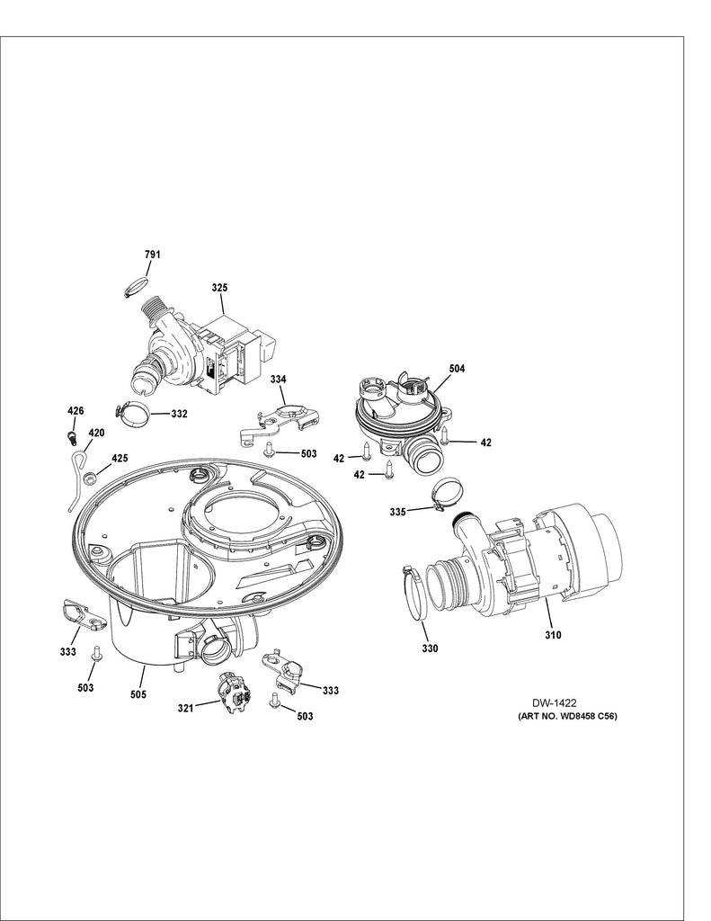 WG04A03618 Dishwasher Circulation Pump ASM - XPart Supply