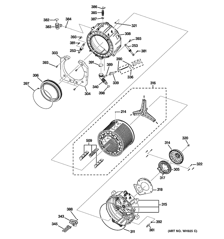 WG04L03048 Washer Basket ASM