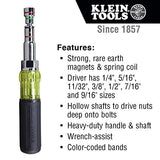 Tools 32807MAG 7-in-1 Nut Driver, Magnetic Driver with SAE Hex Nut Sizes and Spring Coil Bits, Heavy-Duty Handle for Added Torque - XPart Supply
