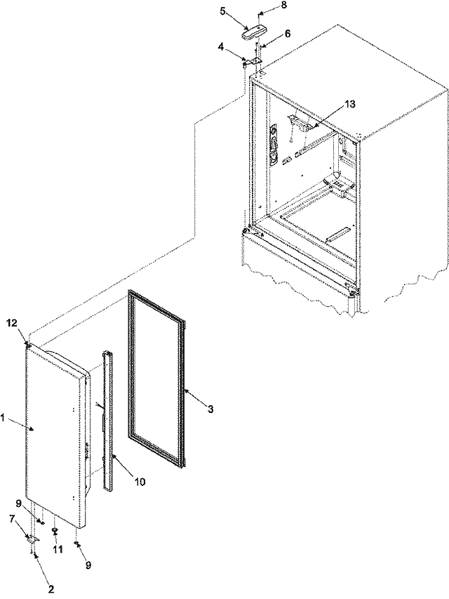 WP12722803W Refrigerator Vertical Mullion Rail, White - XPart Supply