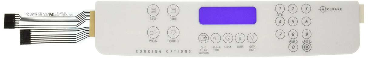 XPW10207930 Range Oven Membrane Switch White, replaces WPW10207930 - XPart Supply