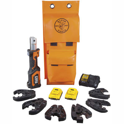 Klein Tools BAT207T14 Cable Cutter & Crimper Kit; 7-Ton Hydraulic; Battery-Op - XPart Supply