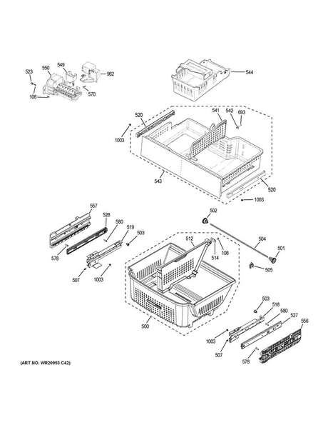 WG03F04932 Refrigerator Upper Basket - XPart Supply