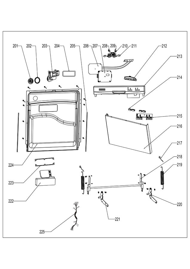 WG04L04480 Dishwasher Inner Door Assembly