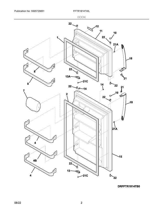 242193206 Refrigerator Door Gasket, White - XPart Supply