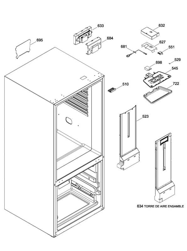 WR03F04480 Refrigerator Air Tower Duct Assembly - XPart Supply