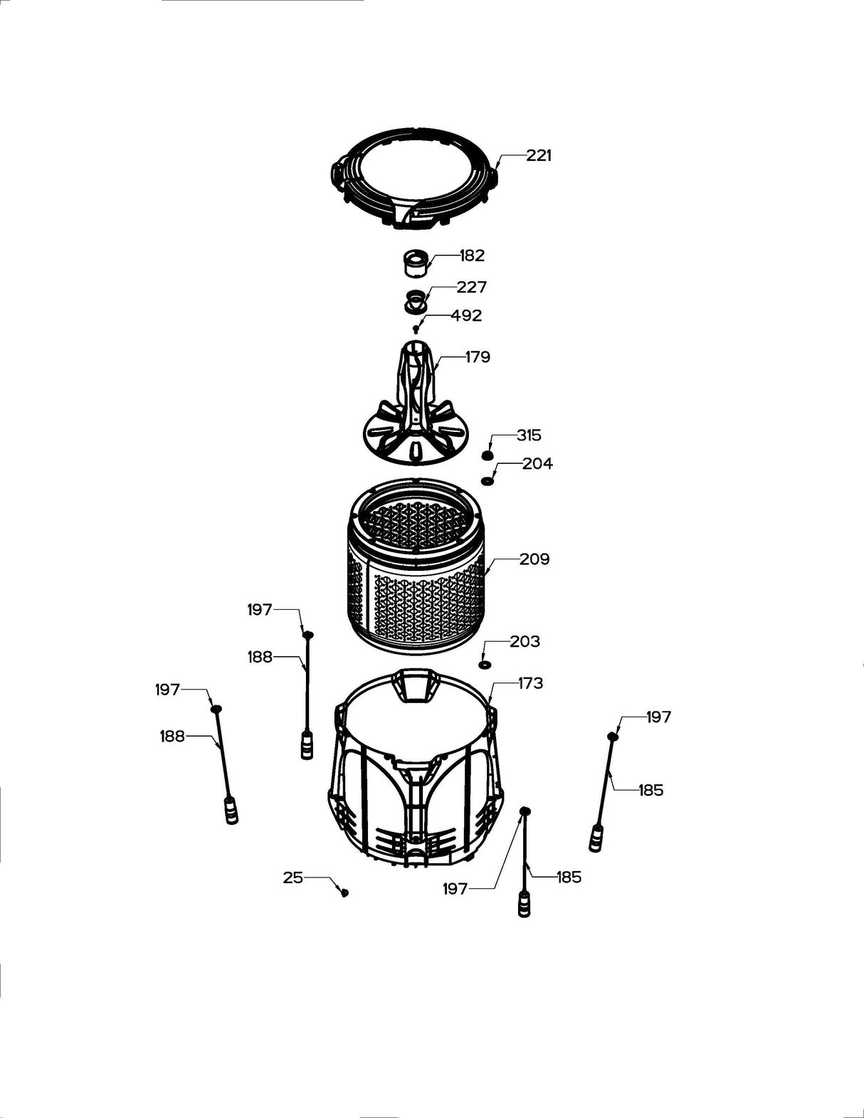 WW01F02058 Washer Tub Assembly