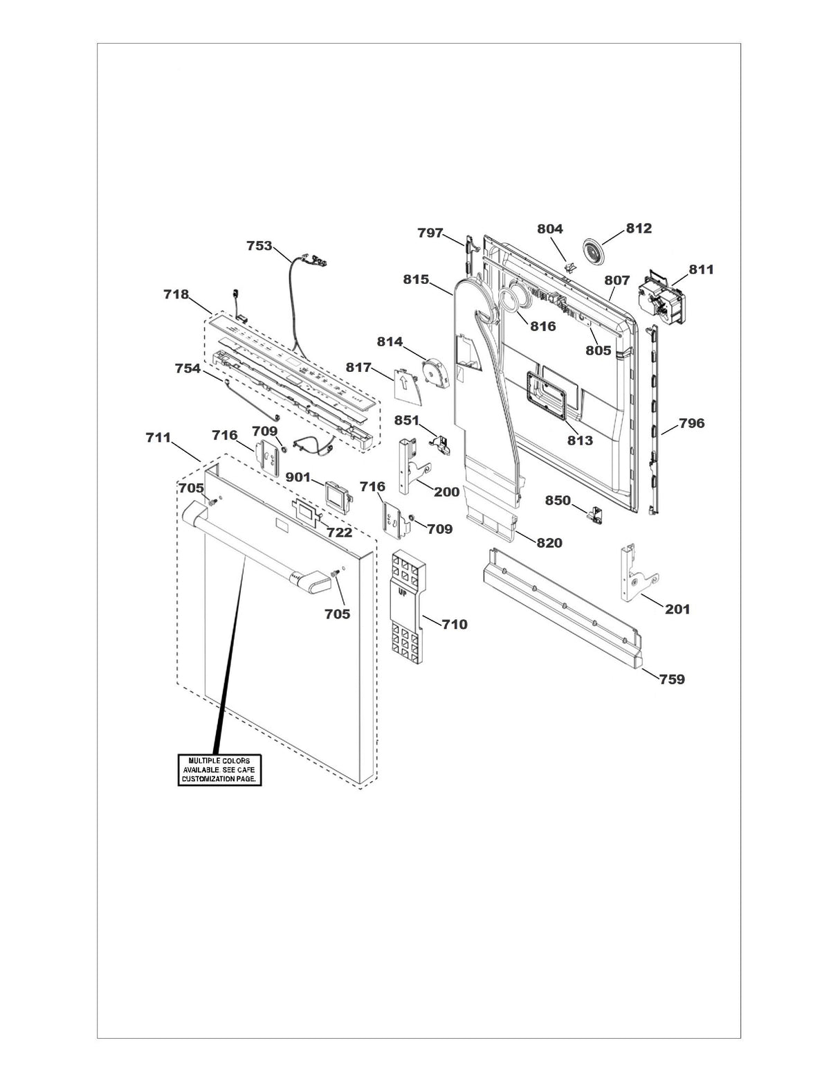 WG03F09252 Dishwasher UI Control w/ Cover