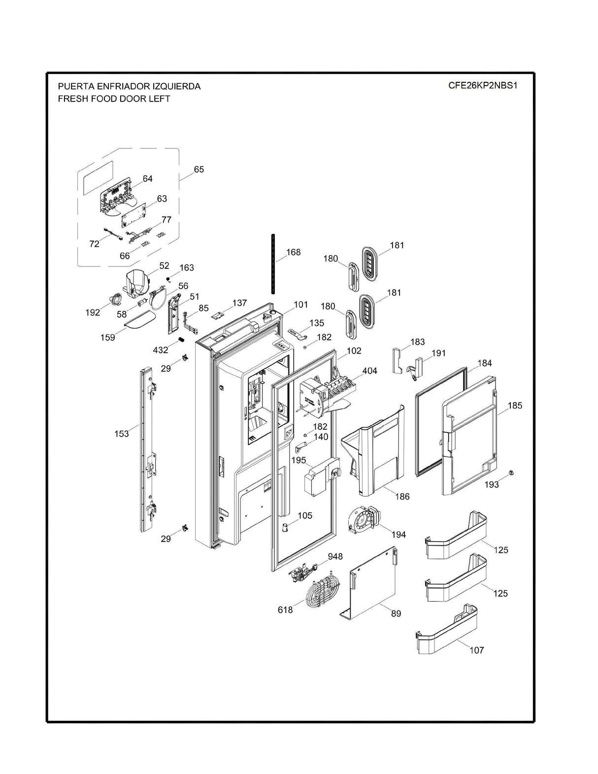 WR01L10714 Door Bin Shelf module - XPart Supply