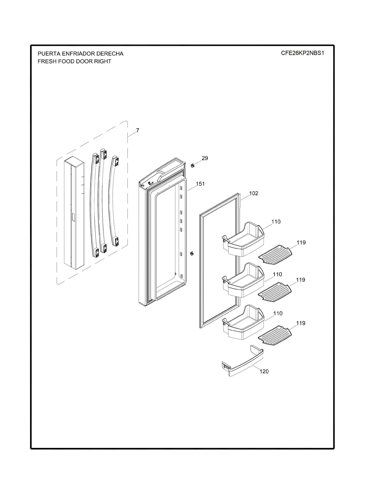 WR01L12928 Refrigerator Door Bin Shelf module - XPart Supply