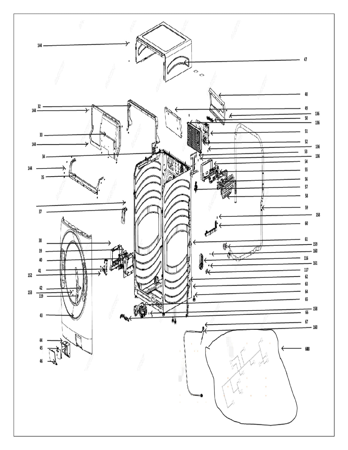 WG04F12798 Washer Dryer Main Control Board