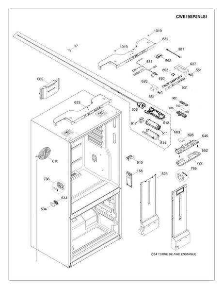 WR01L13701 Refrigerator Cntrl Board Overlay - XPart Supply