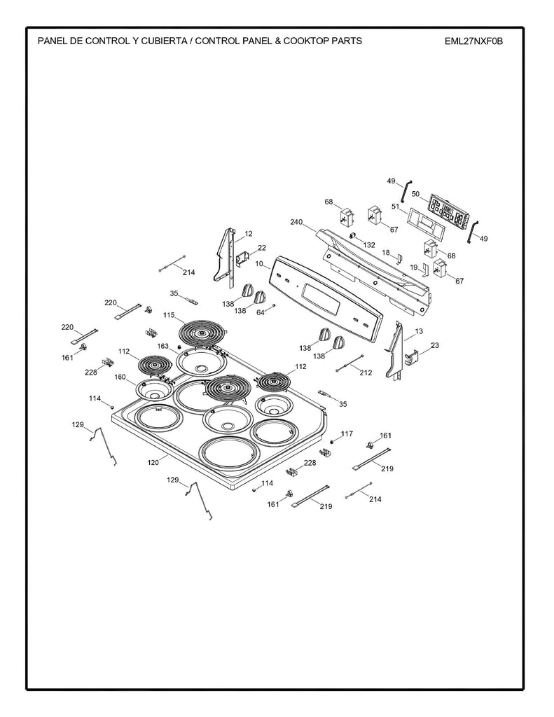 WS01L00405 8'' Bowl Burner Black - XPart Supply