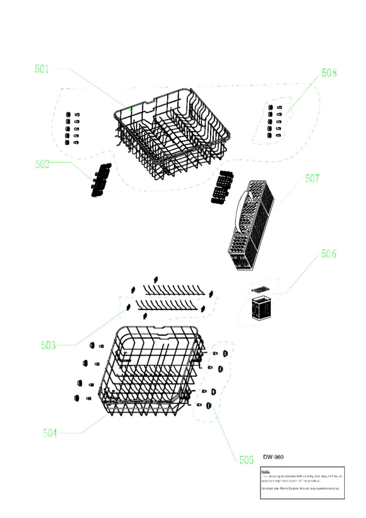 WG04L03662 Dishwasher Upper Rack Assembly - XPart Supply