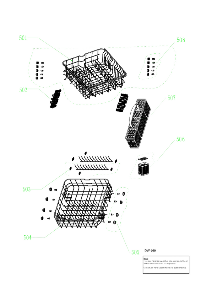 WG04L03662 Dishwasher Upper Rack Assembly - XPart Supply