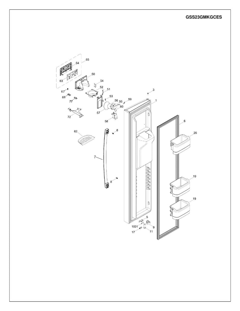 WR01F03676 Fridge Interface Disp Asm - XPart Supply