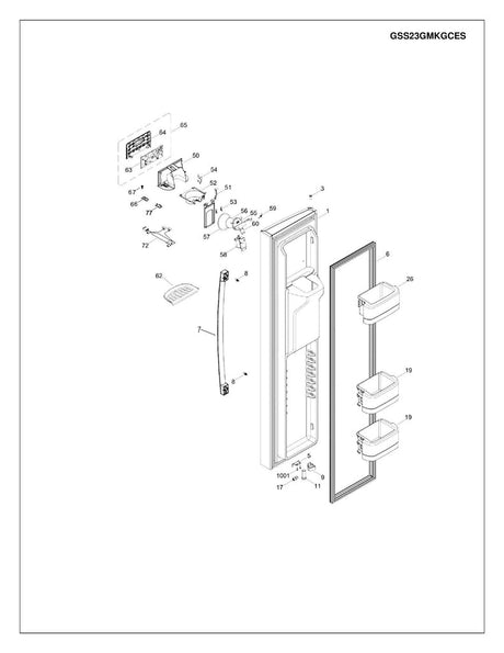 WR01F03676 Fridge Interface Disp Asm - XPart Supply