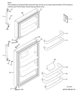 WG03L08747 Refrigerator Fresh Food Door Gasket (replaces 245D1733P005)