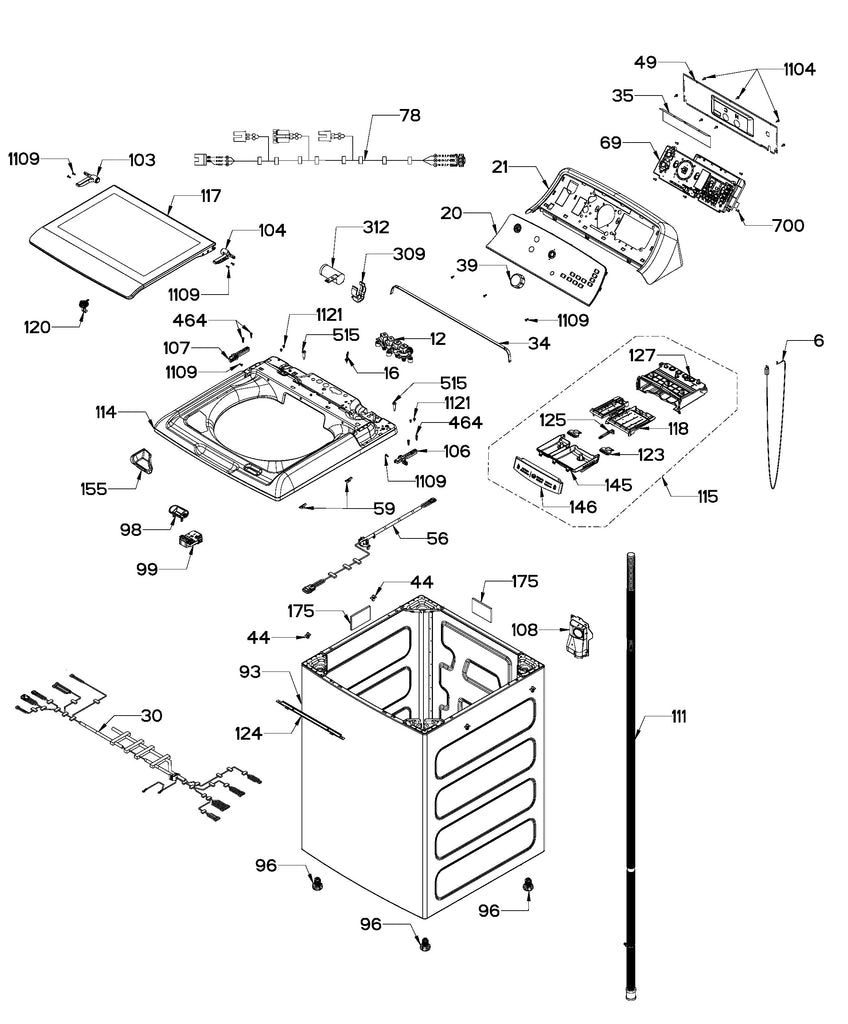 WW01F02073 Washer Chasis And Board ASM - XPart Supply