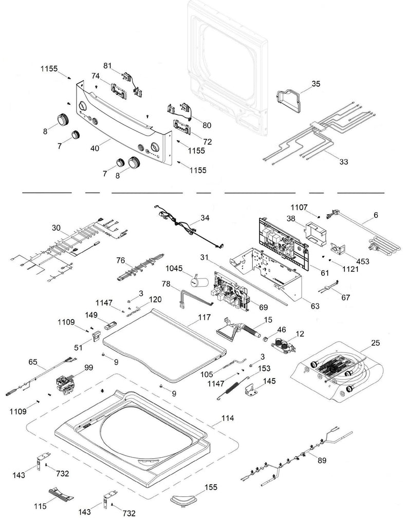 WW02F00806 Washer/Dryer Board, UI Asm - XPart Supply