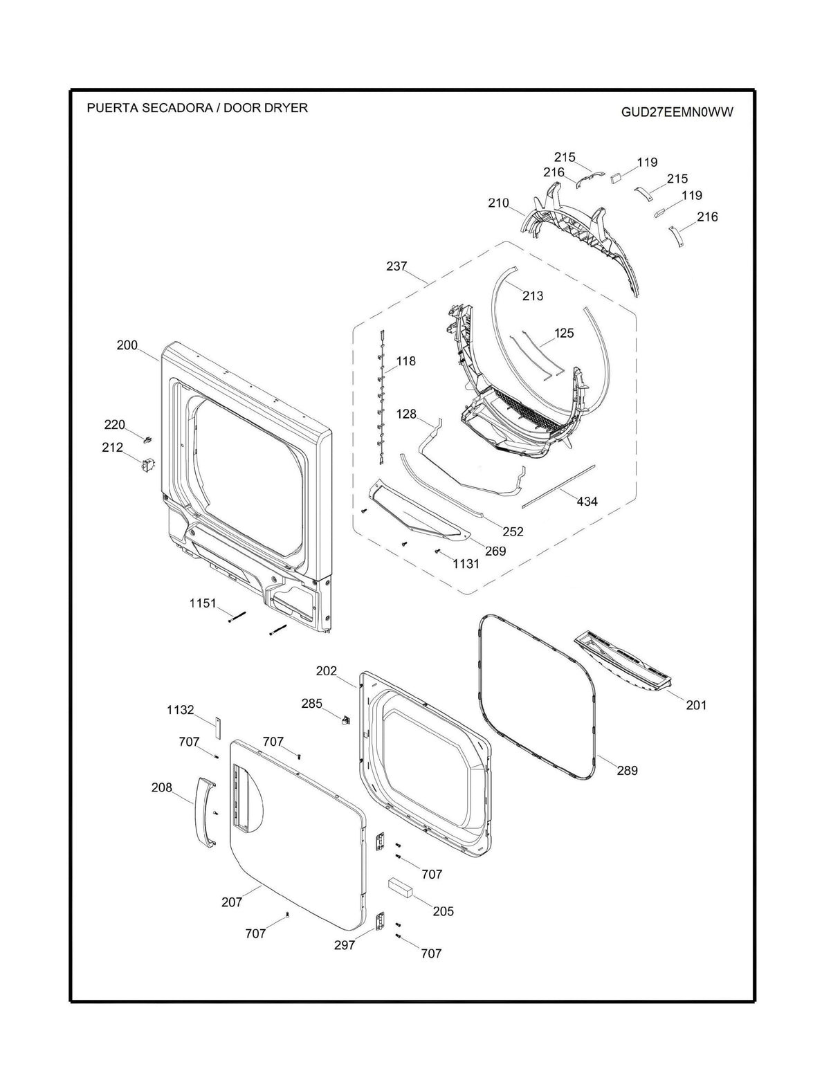 WW01F01963 Laundry Center Trap Duct Assembly