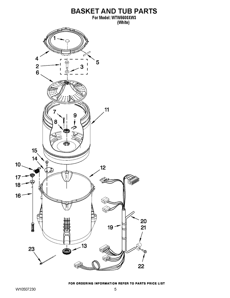 WPW10521297 Washer Spin Basket