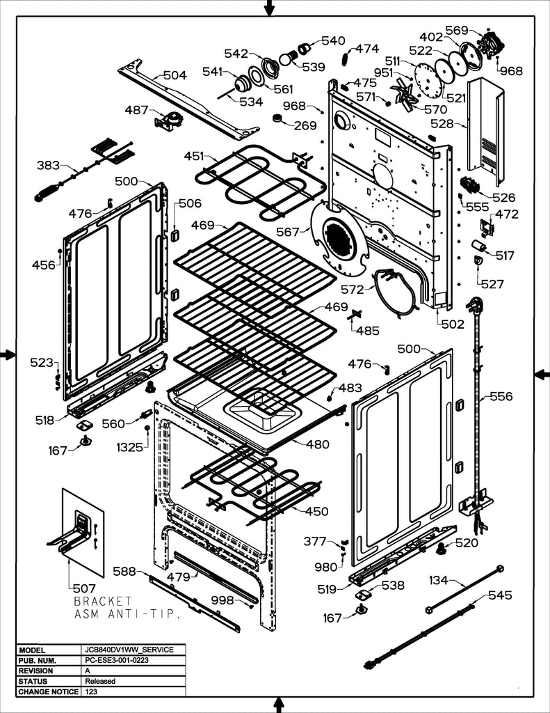 WS01F02249 Range Oven Bake Element, Replaces 222D4887G001