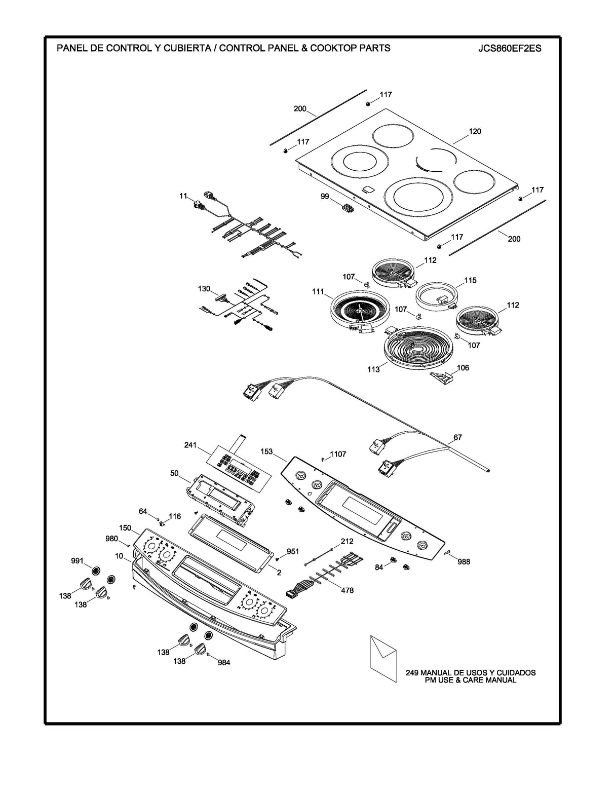 WS01F07219 Range Surface Element Infinite Switch Assembly - XPart Supply