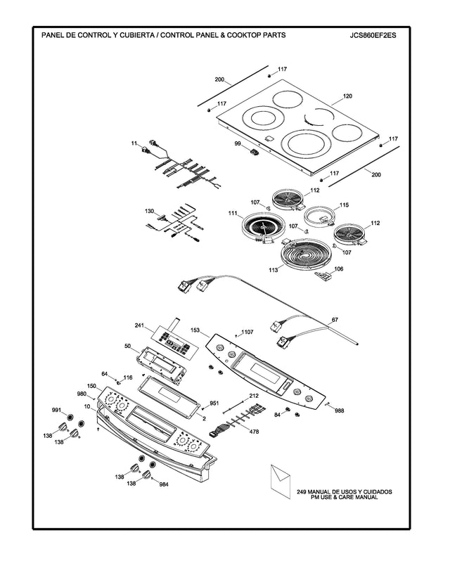 WS01F07219 Range Surface Element Infinite Switch Assembly - XPart Supply