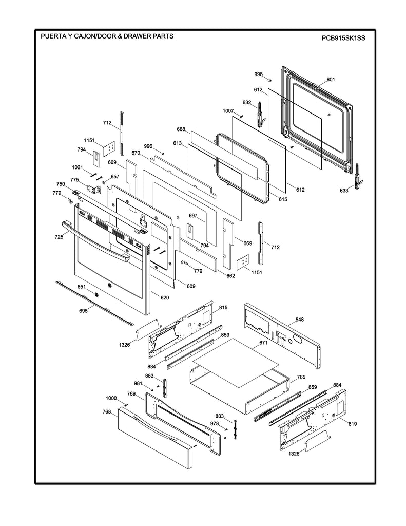 WS01L15072 Oven Glass Cover Door - XPart Supply