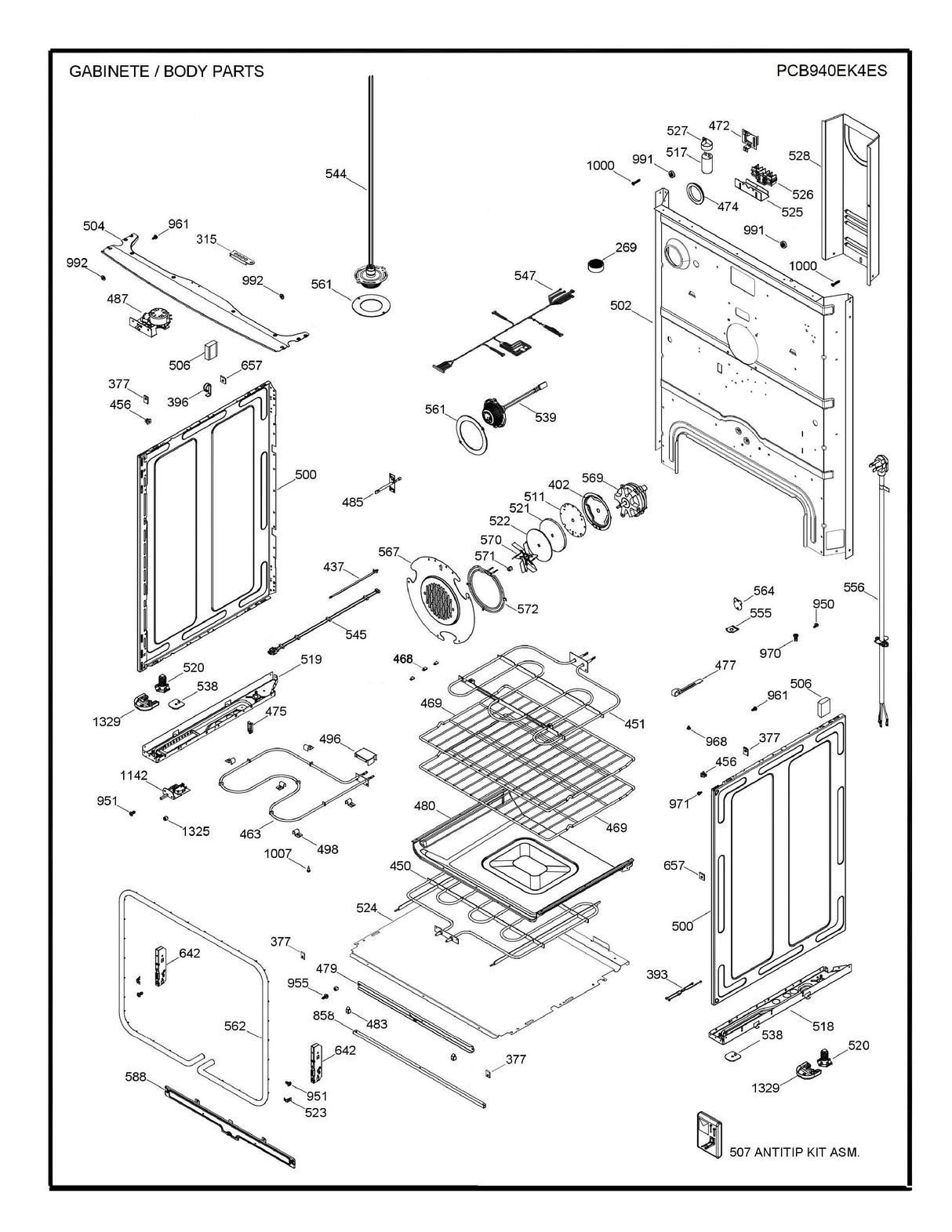 WS01A00915 Oven Range Spacer Base, Replaces 223C4393P001